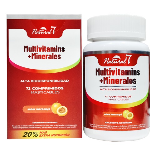 Multivitamins + Minerales 72 Comprimidos Masticables