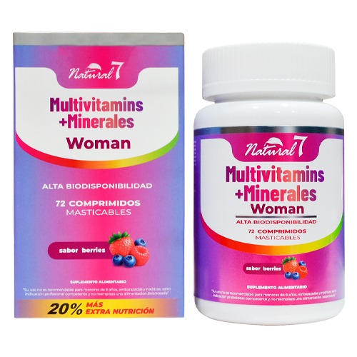 Multivitamins Woman + Minerales 72 Comprimidos Masticables