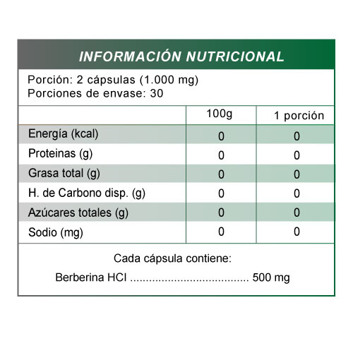 Berberina 500 mg x 60 cápsulas - Imagen 2