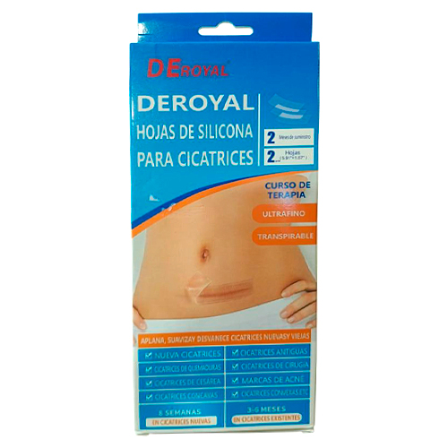 DeRoyal Hojas de silicona para cicatrices x 2 hojas