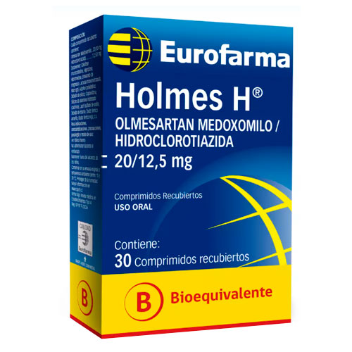 Holmes H Olmesartán / Hidroclorotiazida 20/12.5 x 30 Comprimidos Recubiertos