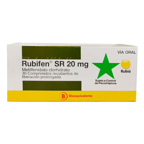 Rubifen SR 20 mg Metilfenidato clorhidrato x 30 Comprimidos (cenabast)