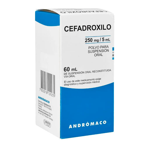 Cefadroxilo 250 mg/5mL Jarabe x 60 mL (cenabast)
