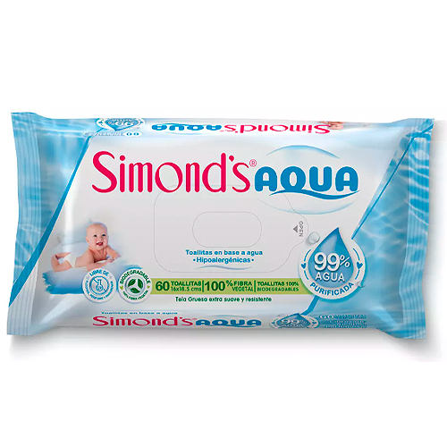 Simonds Toallitas Aqua x 60 Unidades
