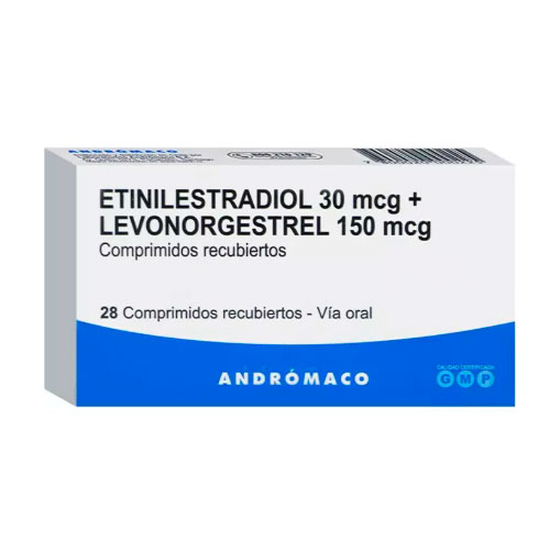 Etinilestradiol 30mcg + Levonorgestrel 150mcg x 28 Comp. Recubiertos