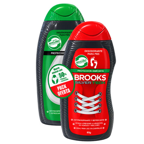 Brooks Pack Talco Pies Silver Tech 120 g + Talco Zapatilla 80 g