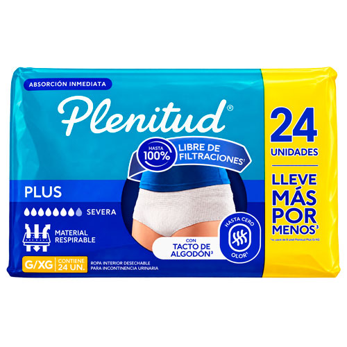 Plenitud Plus Ropa Interior Desechable G/XG 24 Unidades